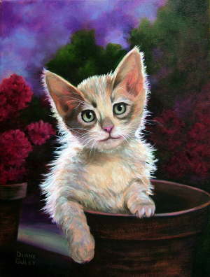 "Curious Kitten" in Oil After Robert Warren 2006